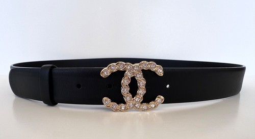 Cintura chanel pelle nera - cintura,