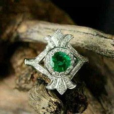 Art Deco 2.15Ct Round Emerald