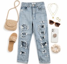 Jeans donna Bershka alta acqua