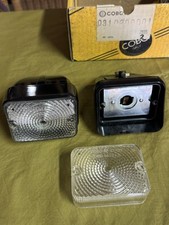 COPPIA FARO + Plastica Bianca Cobo 03.102 Fanalino OM autocarro Furgone D’epoca