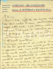 1930 MANTOVA Lettera Attilio CREPAS per questioni familiari - AUTOGRAFO