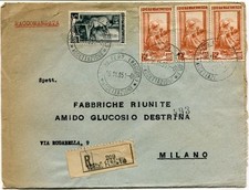 1951 Italia al Lavoro RACCOMANDATA Fabbriche Riunite Amido Glucosio Destrina TO