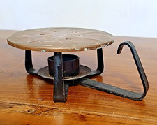 Fornello da campeggio vintage a combustibile solido portatile rame e ferro