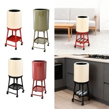 Pattumiera con  Pressa Bidone Spazzatura con Ruote Cestino Rifiuti a Pedale