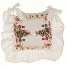 Blanc Mariclò Collezione CHRISTMAS CAROL Copricuscino sedia con gala 100% Cotone