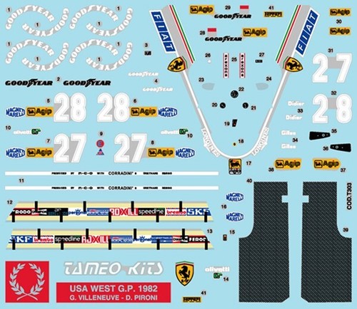 Decal ferrari 126 gp usa - decal, x