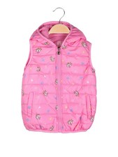 Luisa Chic Giubbino smanicato da bambina con cappuccio e zip - fucsia