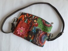 Multicolored Brown Hand Bag Clutch DESIGUAL Borsa a tracolla Marrone Multicolore