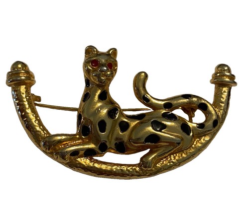 Spilla vintage tono oro smalto