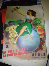 manifesto poster pubblicitario frutta Adani Boccasile illustrato epoca 1950s