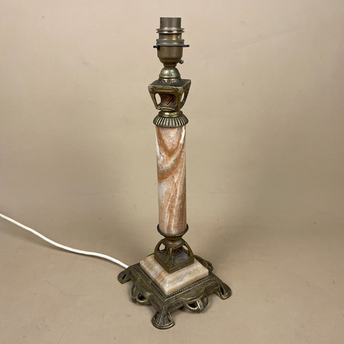 Marble table lamp - marble, brass