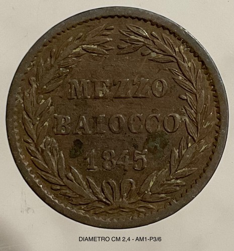 Mezzo baiocco 1845 - baiocco, moneta