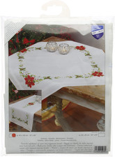 Kit Centrotavola Ricamo Prestampato Stelle Di Natale Set Ricamo Biancheria Da Ta