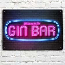 Insegna Bar Gin Vintage A4