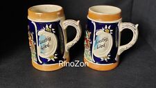 N. 2 Vecchi boccali da birra in ceramica, Made Germany,  Froh Gemüt Lustig Lied