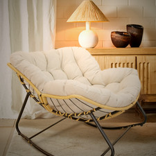 Oversized Rattan Egg Rocking