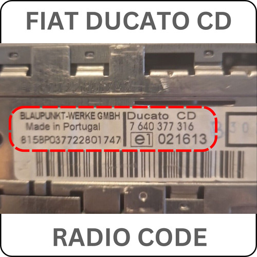 Codice sblocco per fiat - codice, ducato