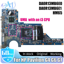 For HP Pavilion G4 G6 Laptop Motherboard DA0R13MB6E0 E1 HM65 UMA Intel Core I3