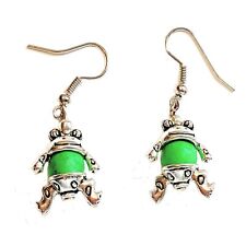 Orecchini donna monachella rana colore argento pendente con perlina