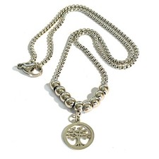 Collana in acciaio inox da uomo donna con albero della vita catenina veneziana