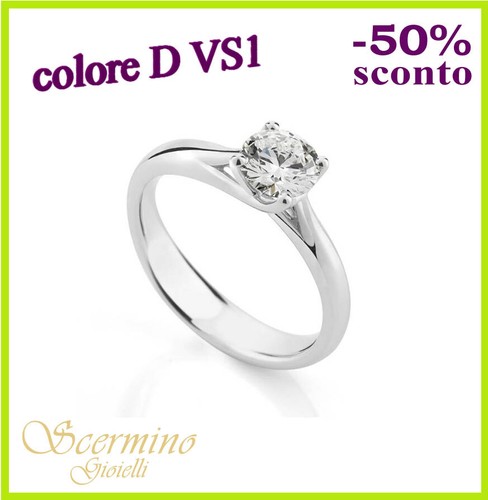 Anello solitario oro bianco - solitario,