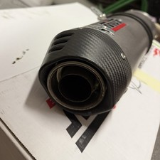 MIVV Ovale Scarico Slip-On Titanio con Coppa Carbonio - Argento (Q.BO.005.SNC)