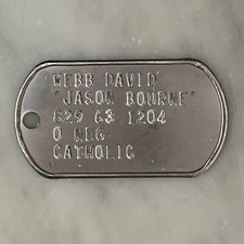 Set 2 Piastrine Militari JASON BOURNE  - Cosplay Dog Tags American Tv