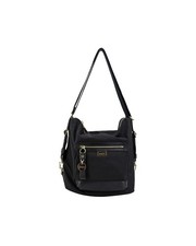 Nannini - Borsa a spalla trasformabile in zaino in nylon e pelle Liberty