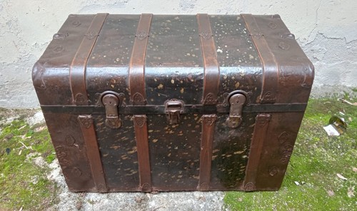 Antico baule legno ferro - baule,
