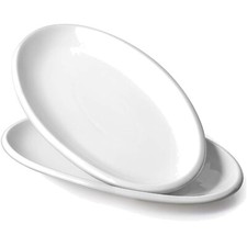 Piatti Ovali in Ceramica Bianco per Antipasti e Dolci - Resistente e Stile Unico