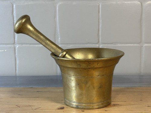 Pestello mortaio ottone - mortaio,
