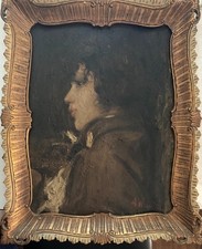 Alla maniera di Antonio Mancini olio su tavola
