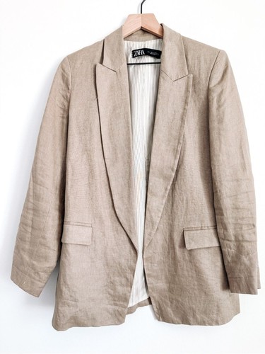 Giacca zara tan blazer lino - tan,