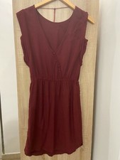 vestito burgundy  bordeaux  bordo MANGO tg M viscosa scollo  a V dietro