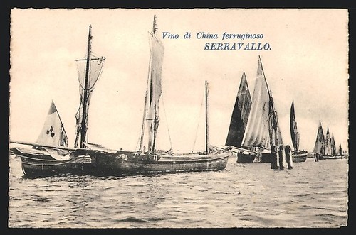 Cartolina barche vela - barche, sul
