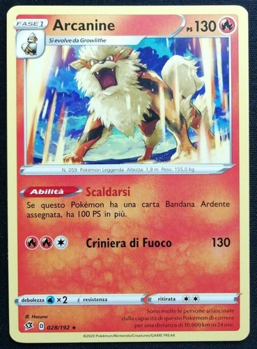 Arcanine 028 192 rara - arcanine, 028/192