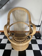 Poltrona bambù vintage a dondolo e girevole