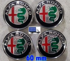 4 COPRIMOZZI ALFA ROMEO GIULIETTA MITO BRERA 147 TAPPI RUOTA MY 2015 SILVER 60MM