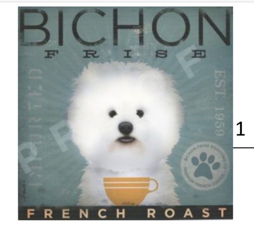 Bichon tela punto ago - bichon, dipinta