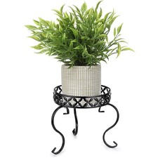 Metal Round Plant Stand Indoor Outdoor Iron Flower Pot Holder, Heavy Duty Pla...