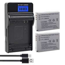 2 Battery +LCD Charger For Canon NB-5L NB5L NB-5LH NB5LH 1135B001 CB-2LX CB-2LXE