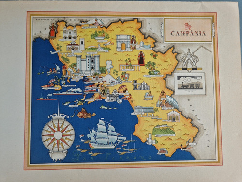 Vecchia cartina campania - '50,