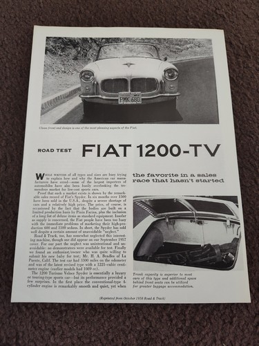 Fiat 1200 spider rivista - tv,