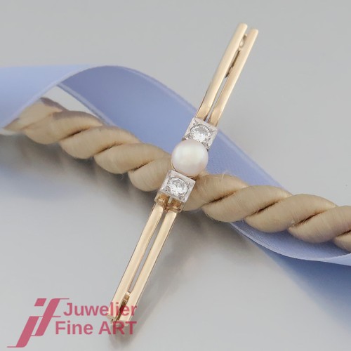 Spilla con perla brillanti - con, e