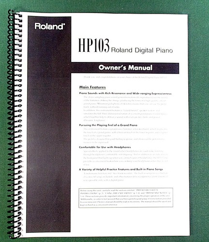 Roland 103 owner s - roland, hp-103