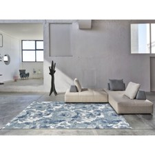 Tappeto arredo cinigliato jacquard antiscivolo moderno DUBAT Azzurro Made In Ita