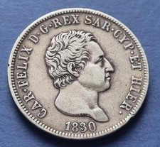 MONETA COIN MONNAIE REGNO DI SARDEGNA CARLO FELICE DI SAVOIA 5 LIRE 1830 GENOVA