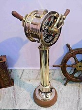 Antico telegrafo nautico nautico ordine motore nave ottone vintage da collezione