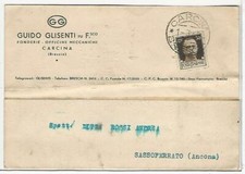 BRESCIA (066) - CARCINA Commerciale Guido Glisenti Fonderie. Offic - FG/Vg 1940