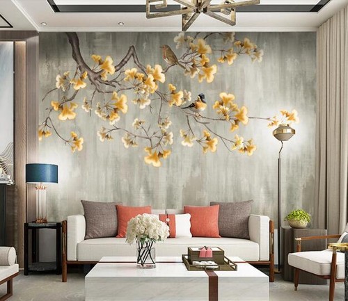 Passero ramo fiori - 3d, di
